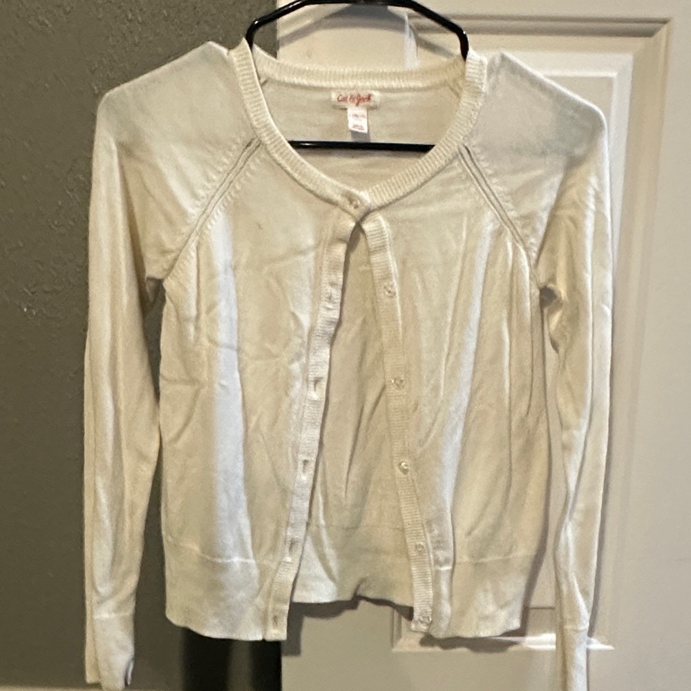 Cat & Jack Cream Button-Up Cardigan